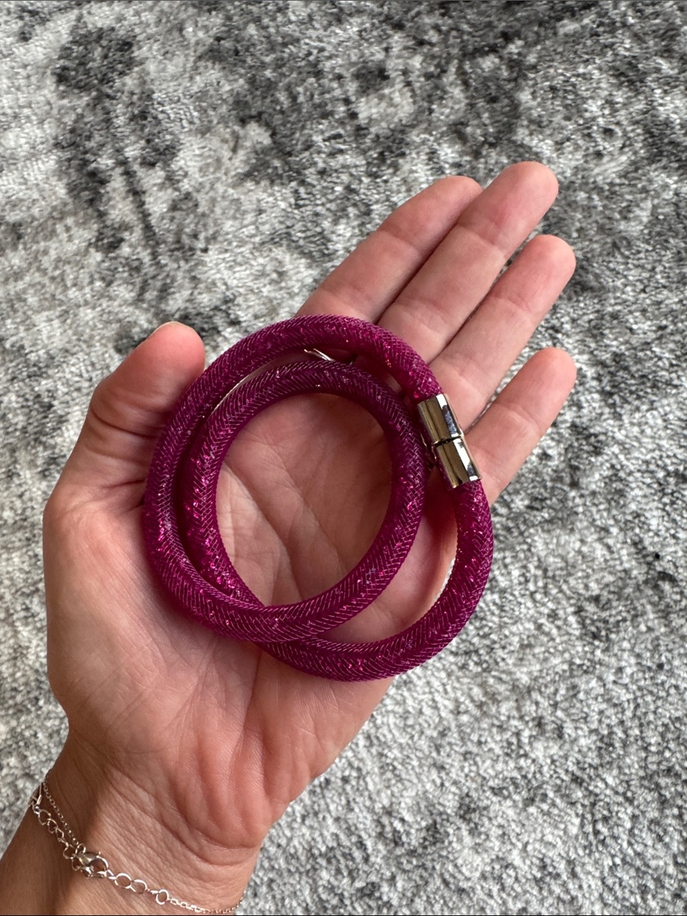 Swarovski Sparkling Magenta Wrap Bracelet with Silver Clasp
